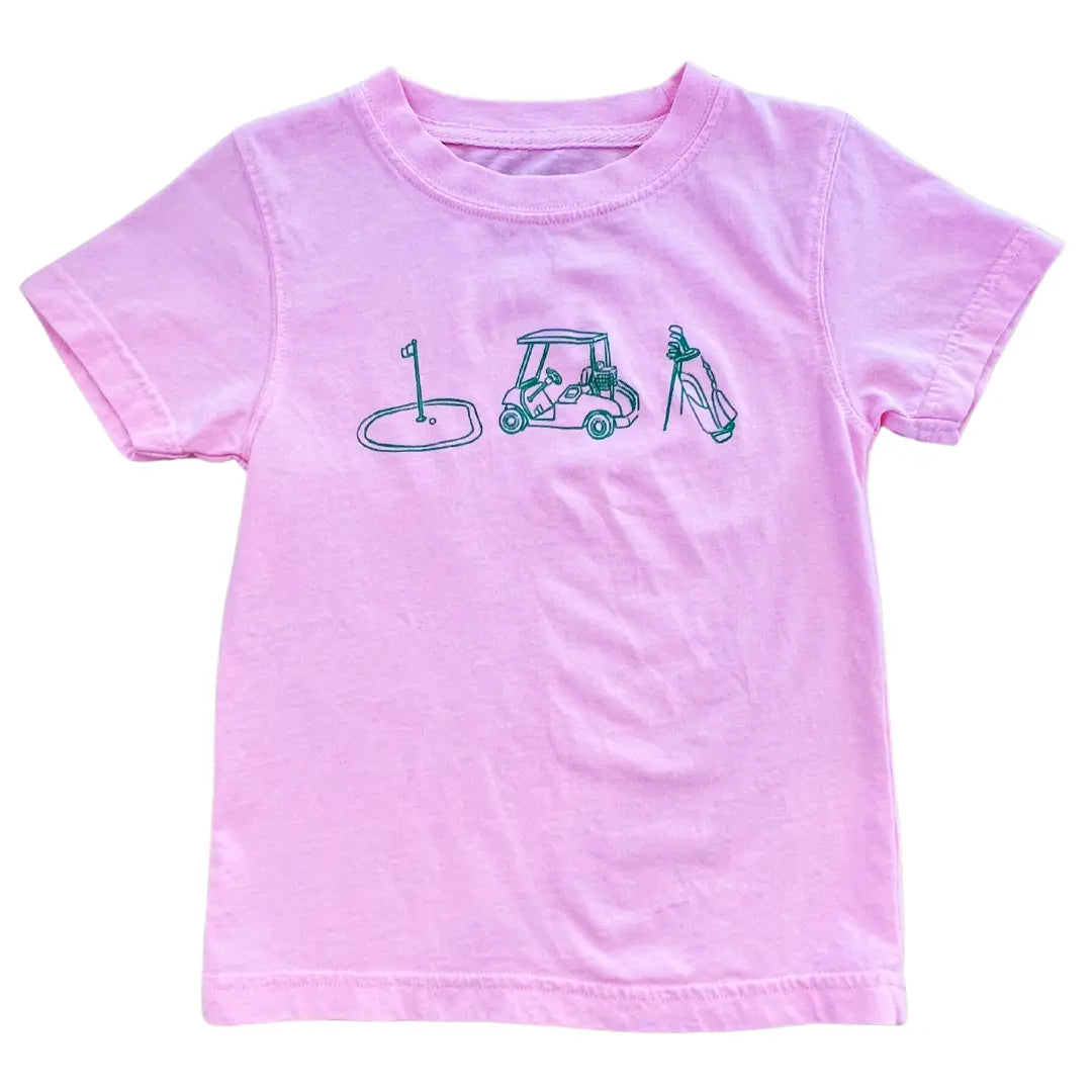 Short-Sleeve Pink Golf Trio Shirt