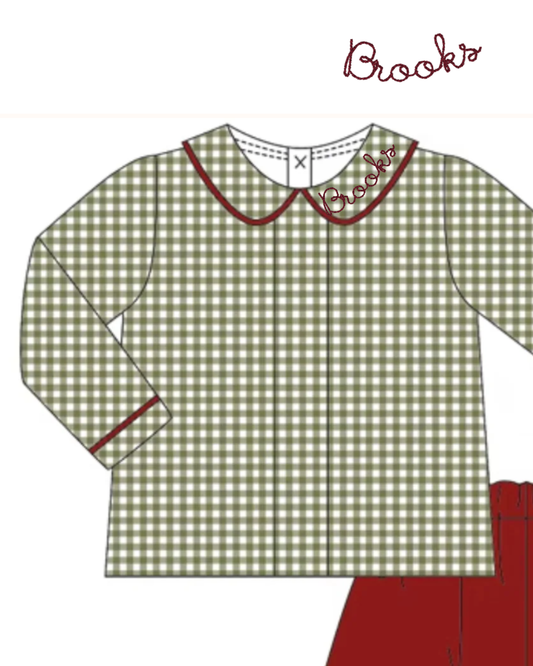 Boys Christmas Collared Short Set