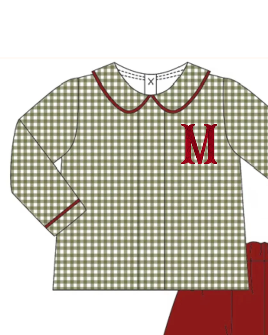 Boys Christmas Collared Short Set