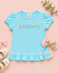 Personalized Toddler Girl Ruffle Shirt | Embroidered Star Wand Name Tee