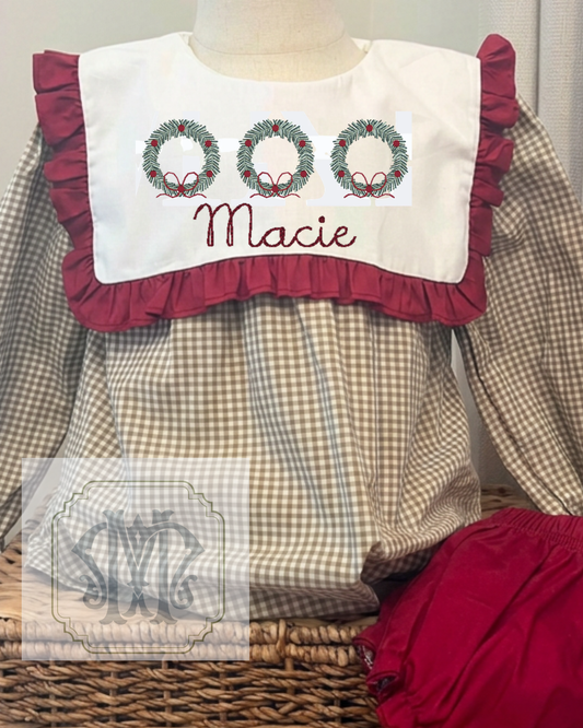 Girls Christmas Bloomer Set