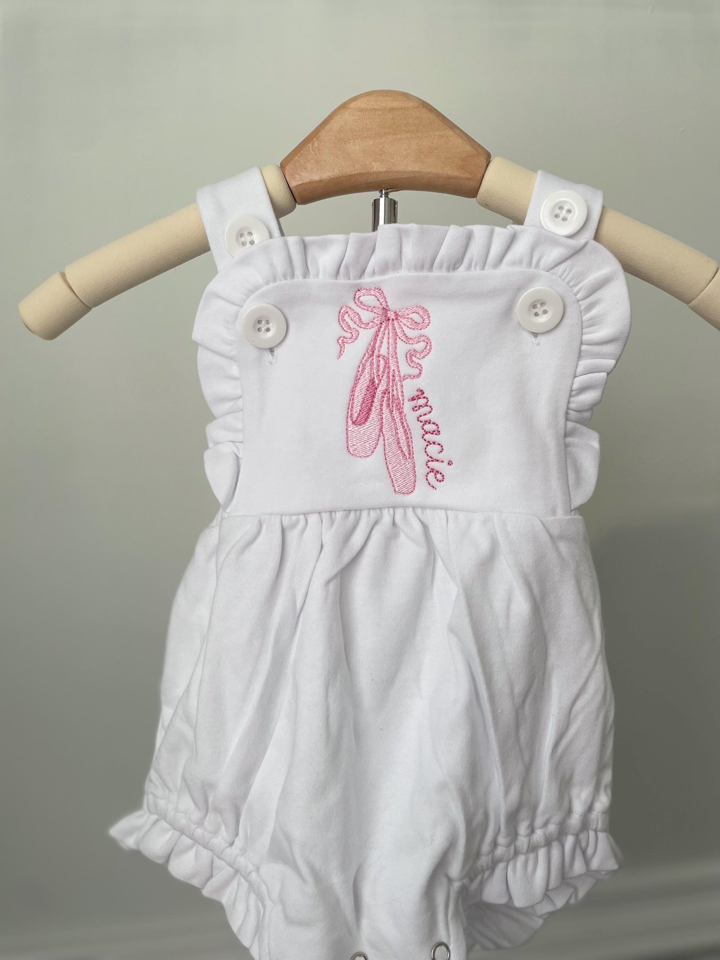 Personalized Baby Girl Sun Suit | Embroidered Ballet  Outfit