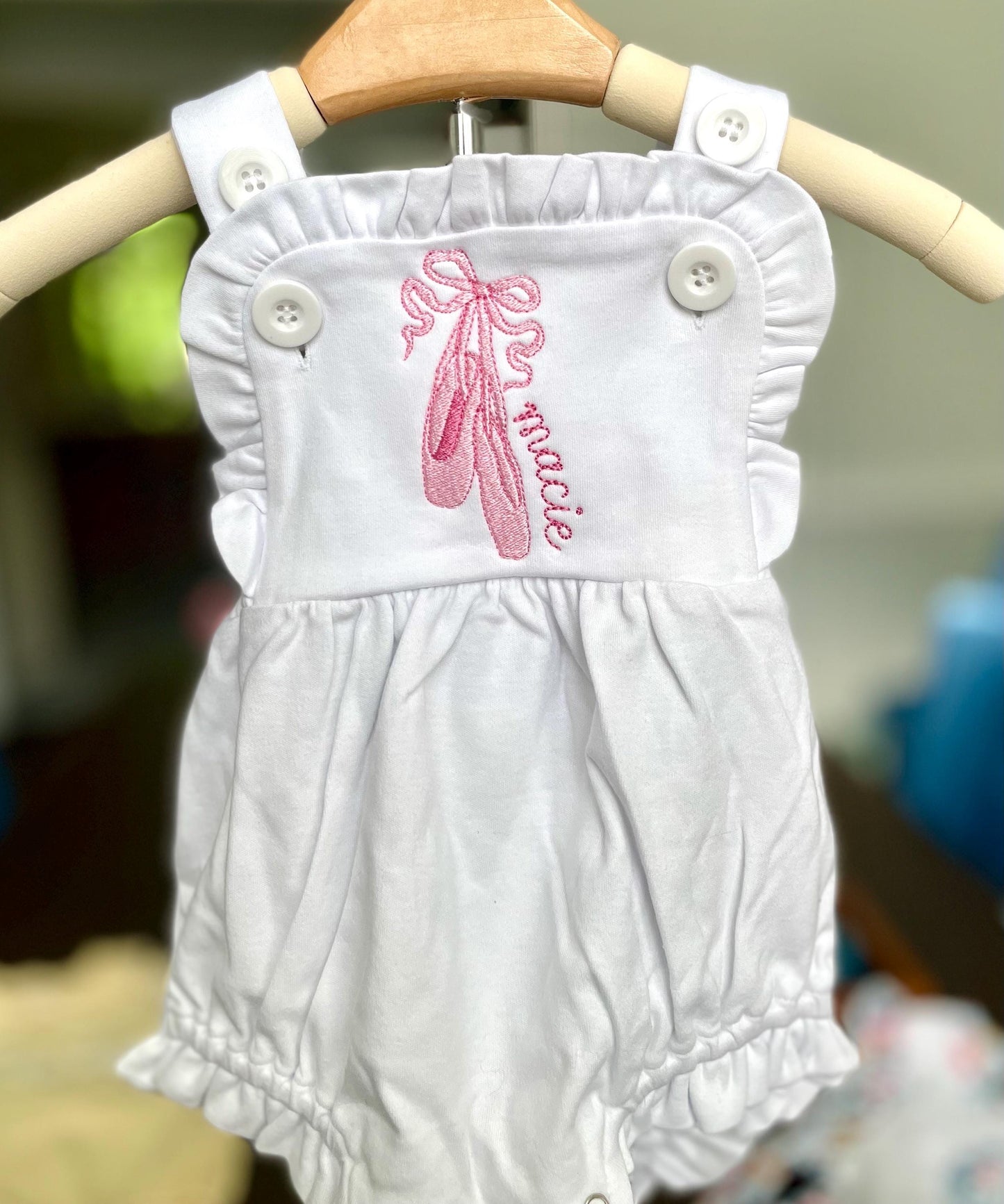 Personalized Baby Girl Sun Suit | Embroidered Ballet  Outfit
