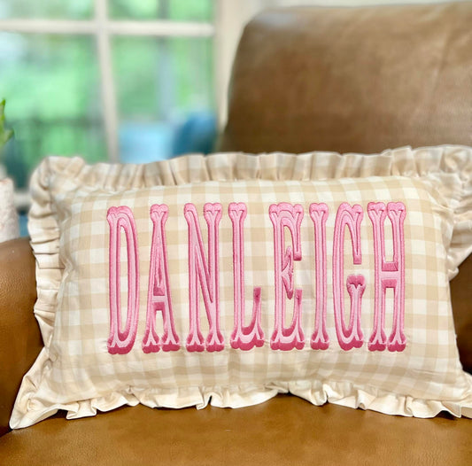 Gingham Applique Pillow