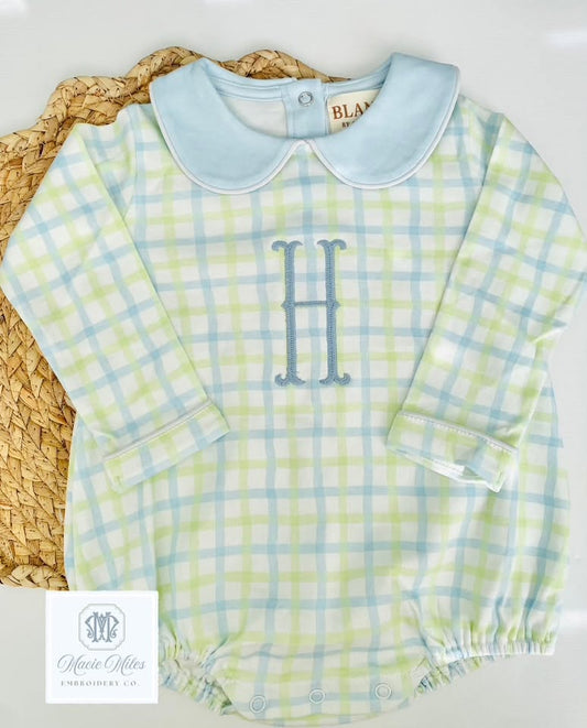 Blue and Green Plaid Bubble