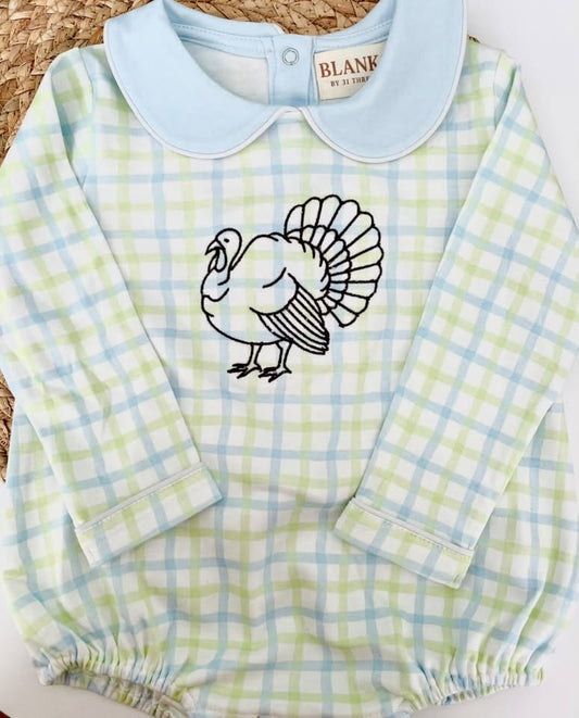 Blue and Green Plaid Bubble