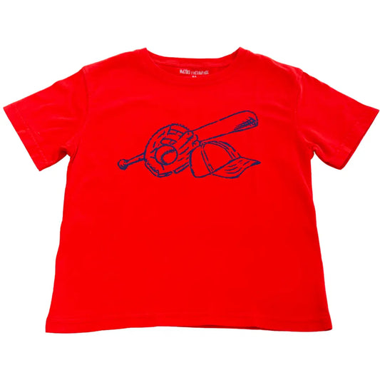 Short-Sleeve Red Baseball T-Shirt