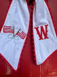 Embroidered Wreath Sash | Patriotic Cotton Door Decor, Monogram Initial