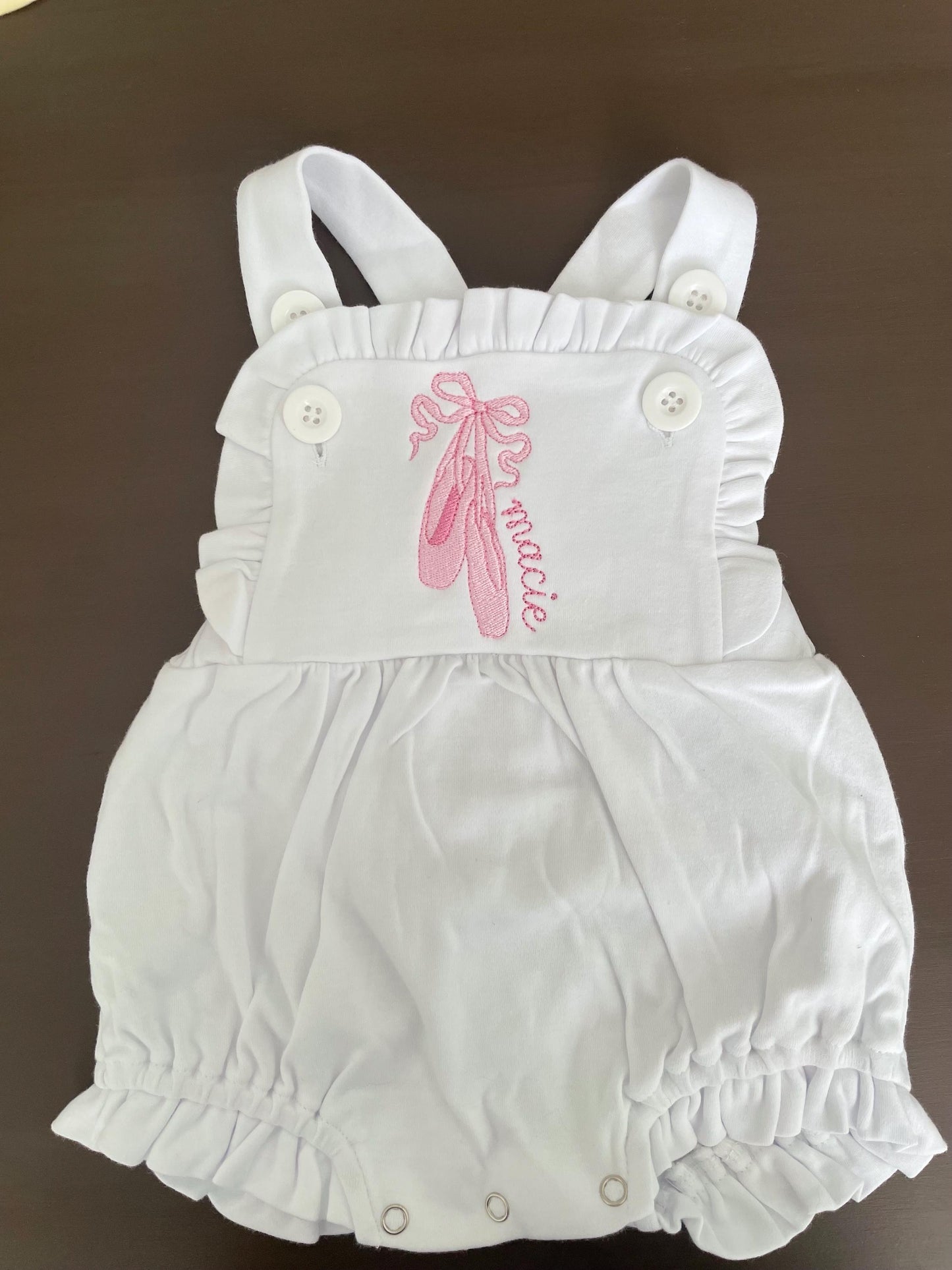 Personalized Baby Girl Sun Suit | Embroidered Ballet  Outfit